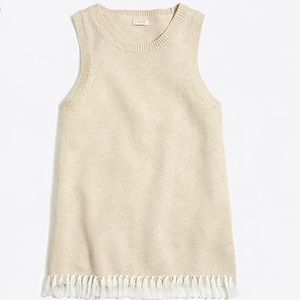 J.Crew Factory Sweater Tank Top with Fringe Hem